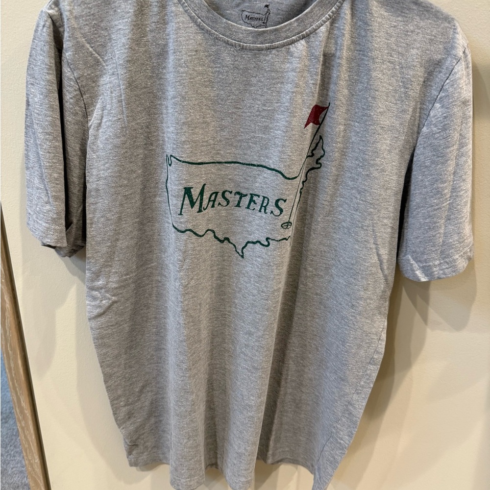 Masters Gray Short Sleeve Tee with Logo